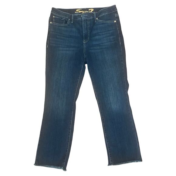 Seven7 Women’s Dark Wash Bootcut Jeans Size 8 Stretch Denim Mid-Rise Classic Fit - Picture 1 of 3